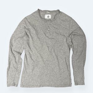 Reigning Champ Gray Snap Henley Long Sleeve Shirt Size M Made in Canada
